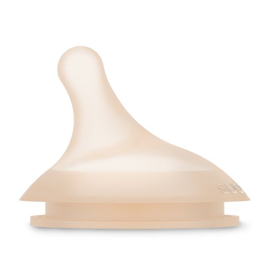 Tétine silicone pour biberon Zero.Zero débit moyen Rose  de Suavinex