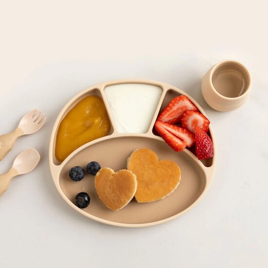 Assiettte compartiments silicone & ventouse Fawn  de Bibado