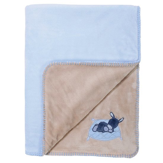 Alex & Bibou couverture supersoft Bleu 75 x 100 cm de Nattou