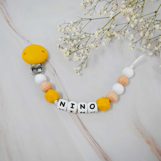 Attache sucette personnalisée Moutarde  de Irréversible