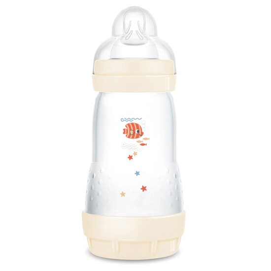 Biberon Easy Start anti-colique Débit 2 Coton 260 ml de Mam