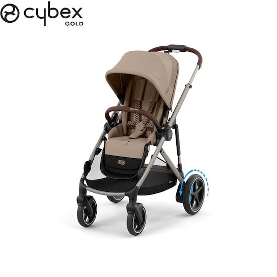 Poussette e-Gazelle S + Panier shopping Châssis Taupe - Almond Beige  de CYBEX
