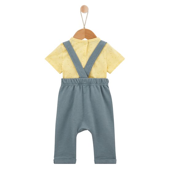 Sweet Summer Tee-shirt manches courtes + Salopette jaune mimosa et heavy blue 9 mois de P'tit bisou Sweet Summer Tee-shirt manches courtes + Salopette jaune mimosa et heavy blue 9 mois de P'tit bisou