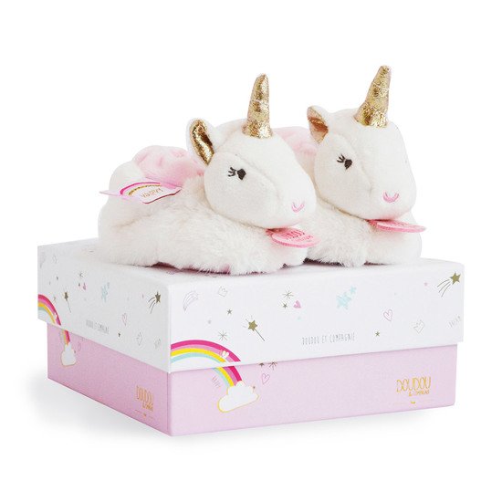 Licorne chaussons avec hochet Doré 0-6 mois de Doudou et Compagnie