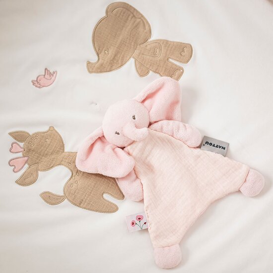 Mini doudou éléphant Fanfan Rose  de Nattou Mini doudou éléphant Fanfan Rose  de Nattou