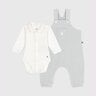 Ensemble salopette bébé en coton uni et détails raffinés