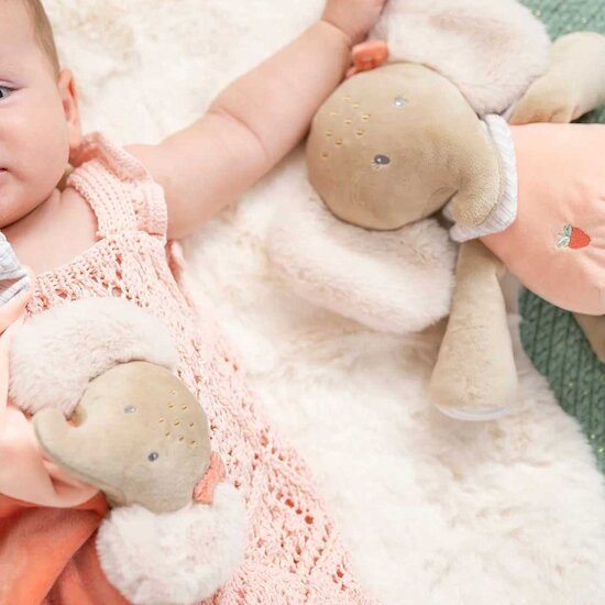 Flo, Ernest & Oli Doudou Éléphant Oli Rose  de Nattou