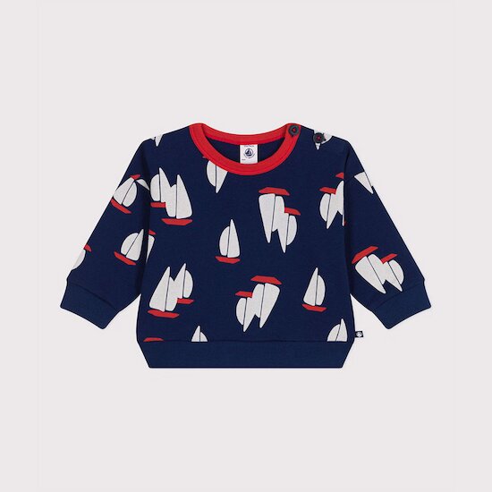 Sweat en coton, imprimé bateaux grande échelle Médiéval  de Petit Bateau