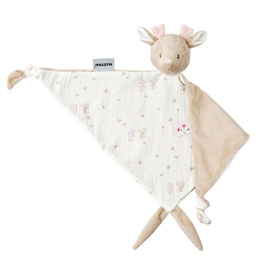Maxi doudou biche en gaze de coton Fanfan Rose  de Nattou