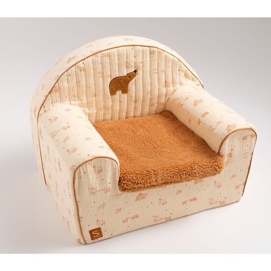 Orsino Fauteuil Club Vanille / Camel  de Sauthon Baby Déco