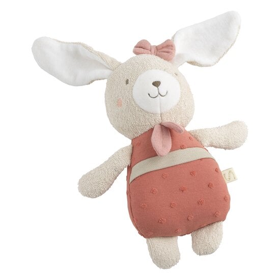 Grand Doudou coton bio Petit Coeur Vieux Rose  de Sauthon Baby Déco