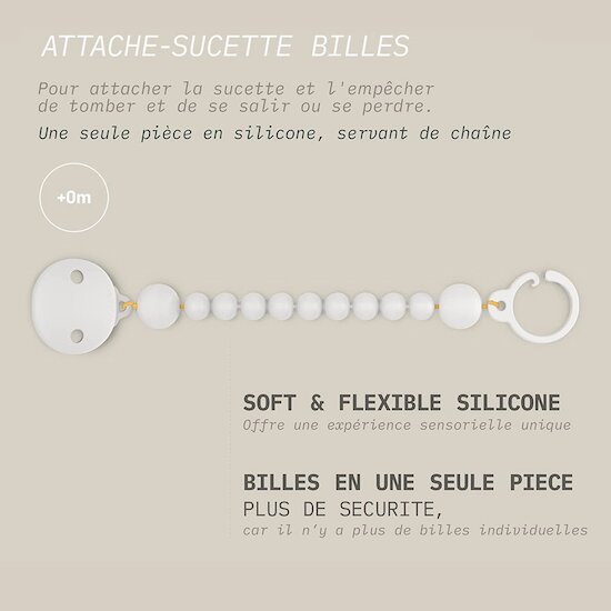 Attache-Sucette Silicone Beige  de Suavinex Attache-Sucette Silicone Beige  de Suavinex