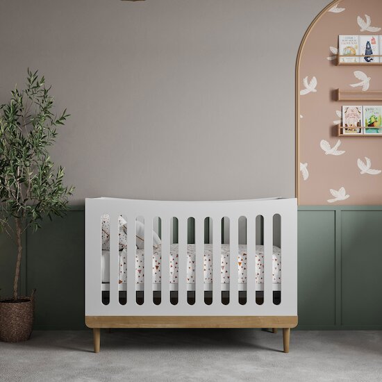 Scandinave Lit bébé Blanc / Chêne 60 x 120 cm de CBA Meubles Scandinave Lit bébé Blanc / Chêne 60 x 120 cm de CBA Meubles