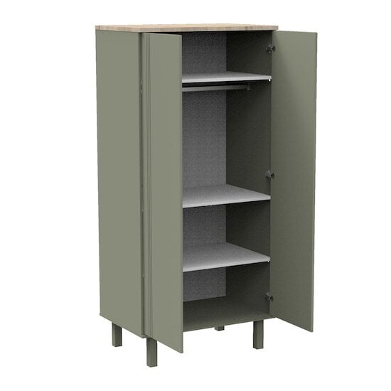 Eléonore Armoire 2 portes Kaki  de Sauthon Baby's Sweet Home Eléonore Armoire 2 portes Kaki  de Sauthon Baby's Sweet Home