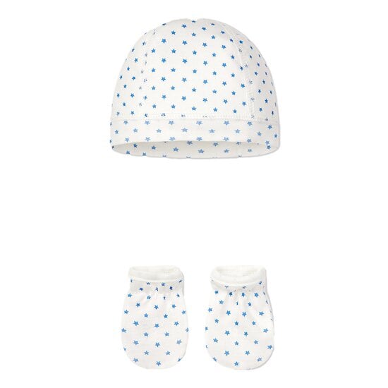 Lot Bonnet + Moufles en coton bio Marshmallow  de Petit Bateau