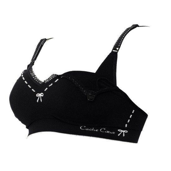 Brassière de grossesse et d'allaitement Illusion Noir S de Cache Coeur