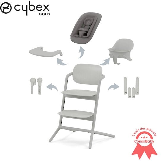 Chaise haute Lemo 4-en-1 Suede Grey  de CYBEX