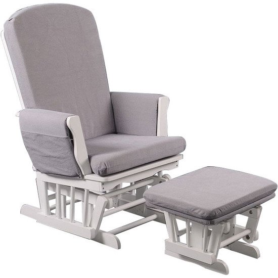 Fauteuil d'allaitement tissu Blanc / Gris  de Quax