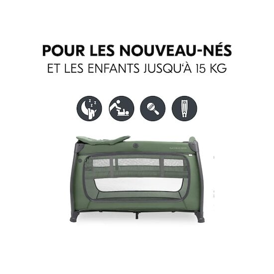 Lit parapluie Play N Relax + arche Green  de Doudou et Compagnie Lit parapluie Play N Relax + arche Green  de Doudou et Compagnie
