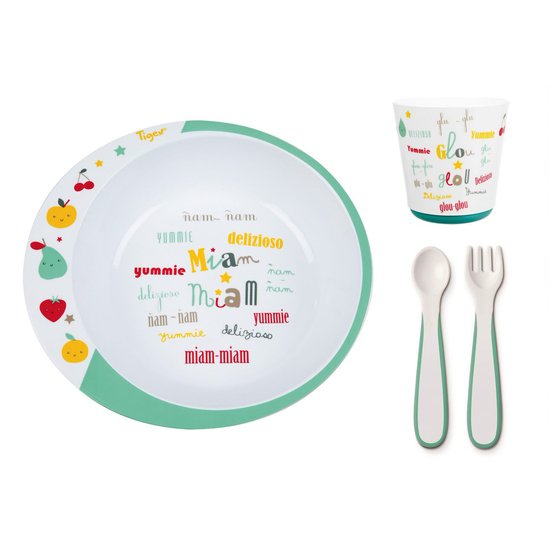 Coffret repas design 6m+ Blanc  de Tigex