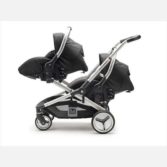 BAMBISOL -Combiné poussette double & Gr0+ pour jumeaux dès la naissance - 4  roues doubles - Noir gris - Cdiscount Puériculture & Eveil bébé