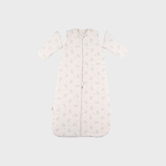 Gigoteuse avec manches amovibles en gaze de coton bio Fluffy, Orso et Lily Blanc 6-24 mois de Noukies