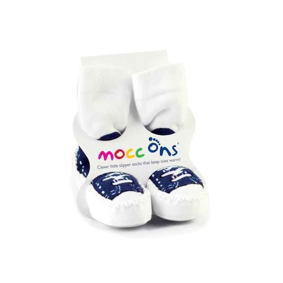 Chaussons semelle cuir Marine 6-12 mois de Mocc Ons