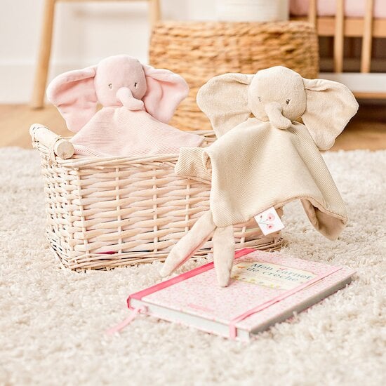 Doudou éléphant en velours Fanfan Rose  de Nattou