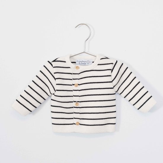 Cardigan Petits Marins Ecru/Marine  de La Manufacture de Layette