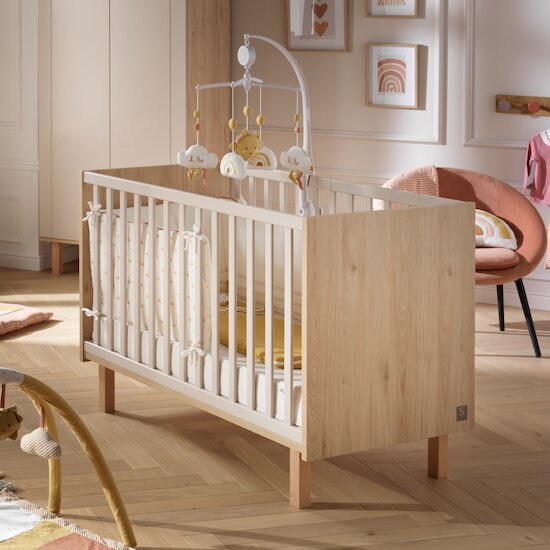 Solène Lit bébé Beige cendré 60 x 120 cm de Sauthon Baby's Sweet Home Solène Lit bébé Beige cendré 60 x 120 cm de Sauthon Baby's Sweet Home