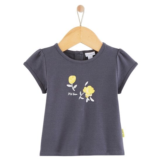 Tee-shirt manches courtes Trop Chou Gris anthracite  de P'tit bisou