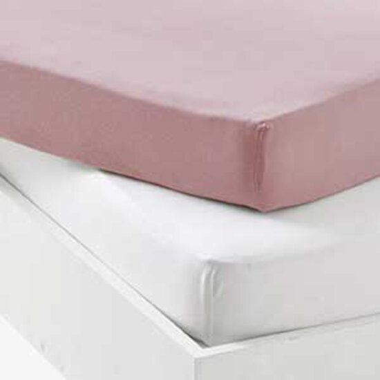 Drap housse + Alèse Old Pink / Blanc 60 x 120 cm de P'tit Dodo