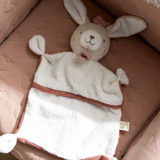 Doudou mouchoir coton bio Petit Cœur Vieux Rose  de Sauthon Baby Déco Doudou mouchoir coton bio Petit Cœur Vieux Rose  de Sauthon Baby Déco