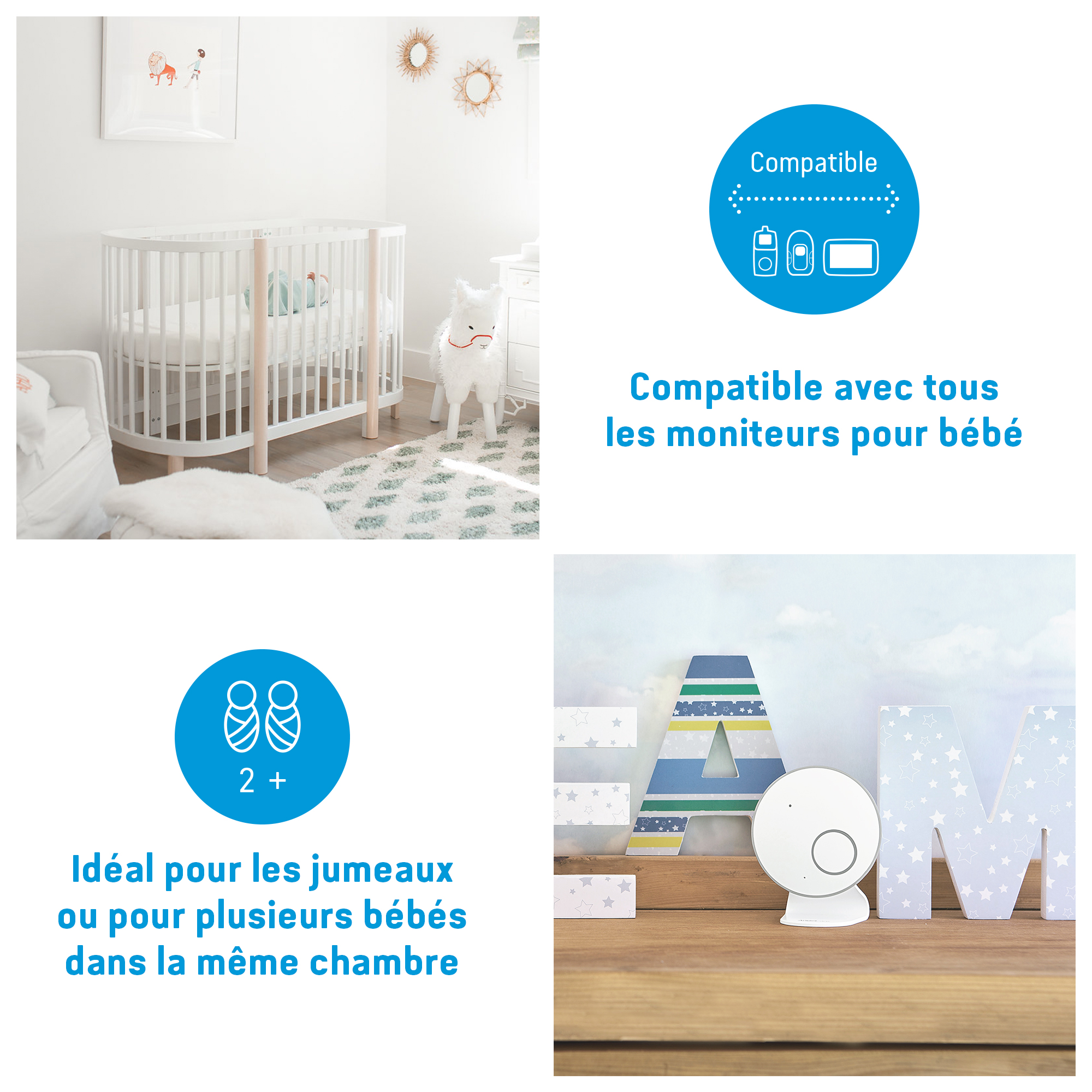 Babyphone Detecteur De Mouvement Ac027 De Angelcare Babyphones Aubert