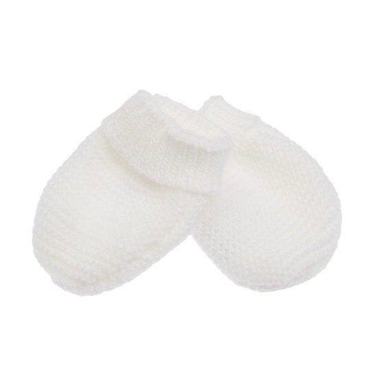 Moufles bio collection Tricot Blanc Naissance-1 mois de P'tit bisou