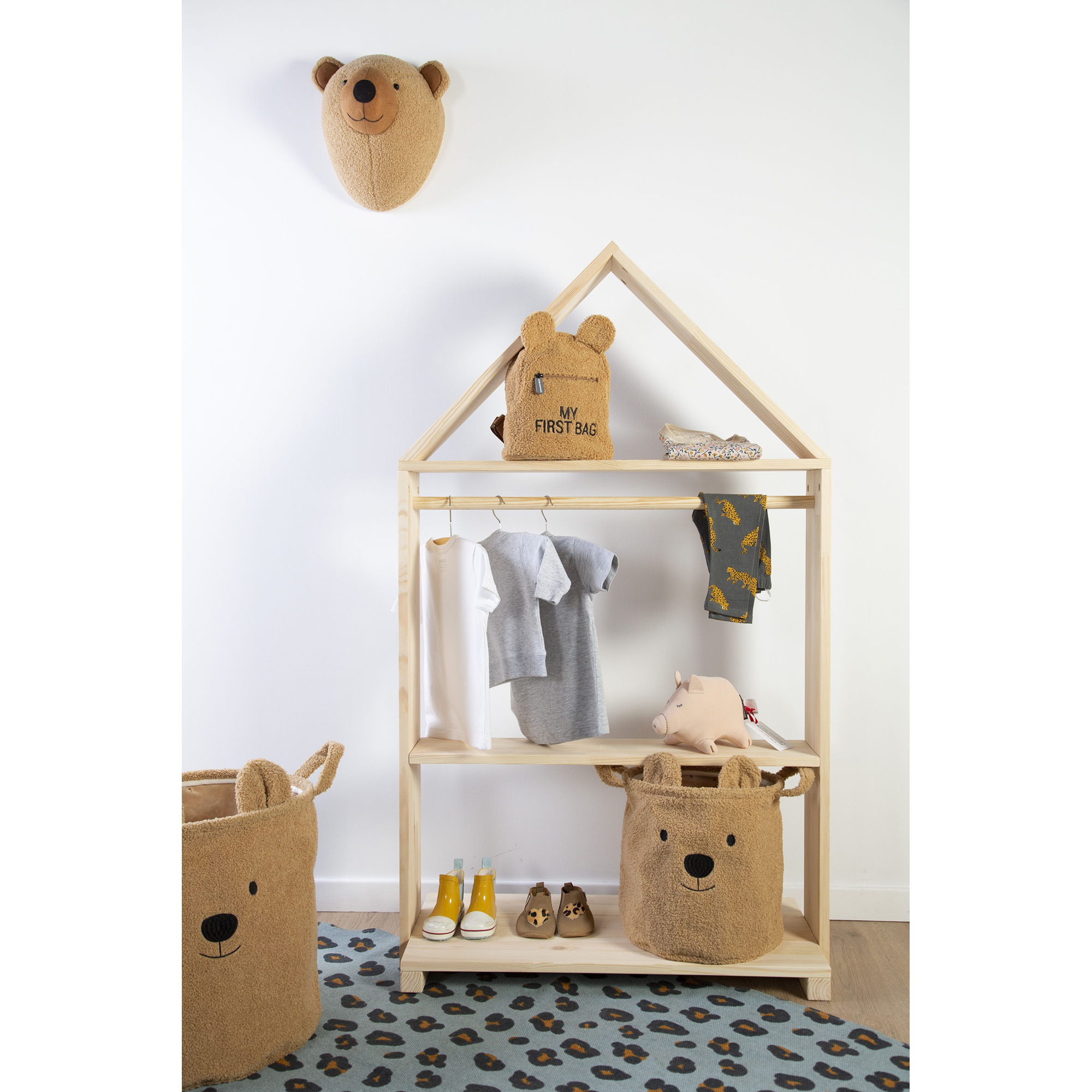 Lot de 3 paniers de rangement Teddy écru Childhome - Bambinou