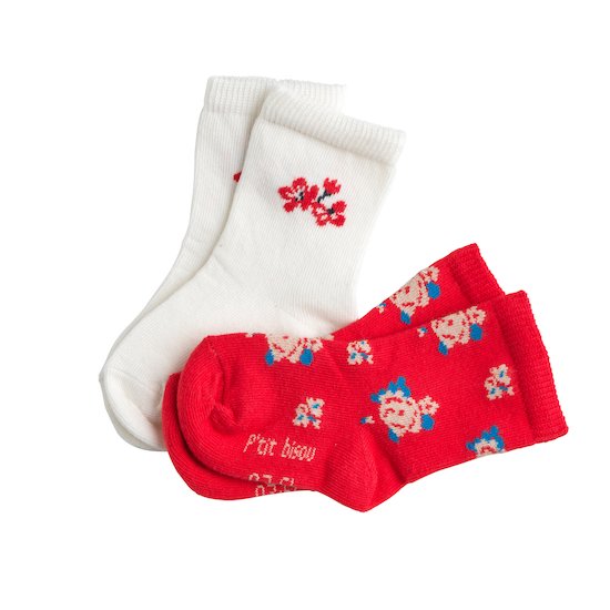 Marin d'hiver Lot 2 paires de chaussettes Fleurs  de Marèse