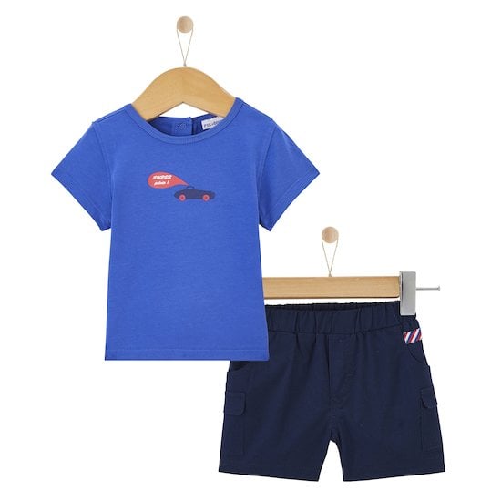 T-shirt + short Blue Garden Bleu  de P'tit bisou