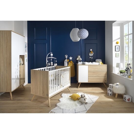 Chambre Seventies : Lit 60x120 + armoire + commode   de Sauthon Baby's Sweet Home