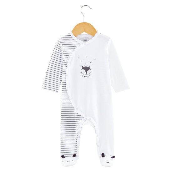 Pyjama collection Little Fox Blanc Naissance de P'tit bisou