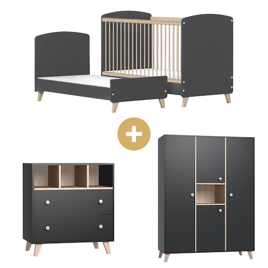 Chambre Colette : lit + armoire + commode   de Bisal