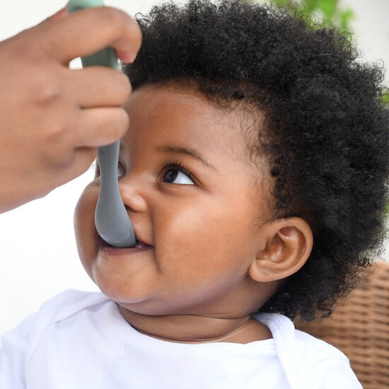 Lot de 2 Cuillères 1er âge en silicone Bi-ton Green  de Béaba