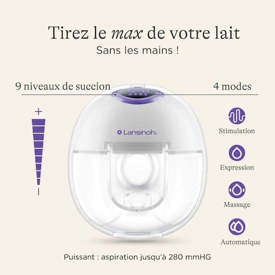 Tire-lait mains libres Simple  de Lansinoh Tire-lait mains libres Simple  de Lansinoh