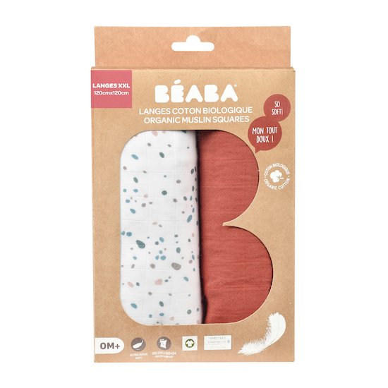 Lot de 2 langes bio XXL Terrazzo  de Béaba