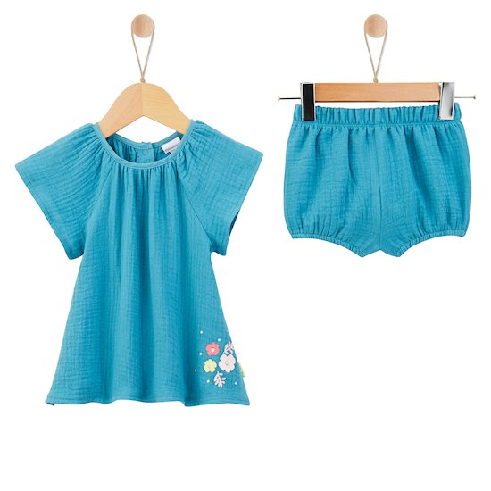 Tunique + Short Jardin Extraordinaire Vert 3 mois de P'tit bisou