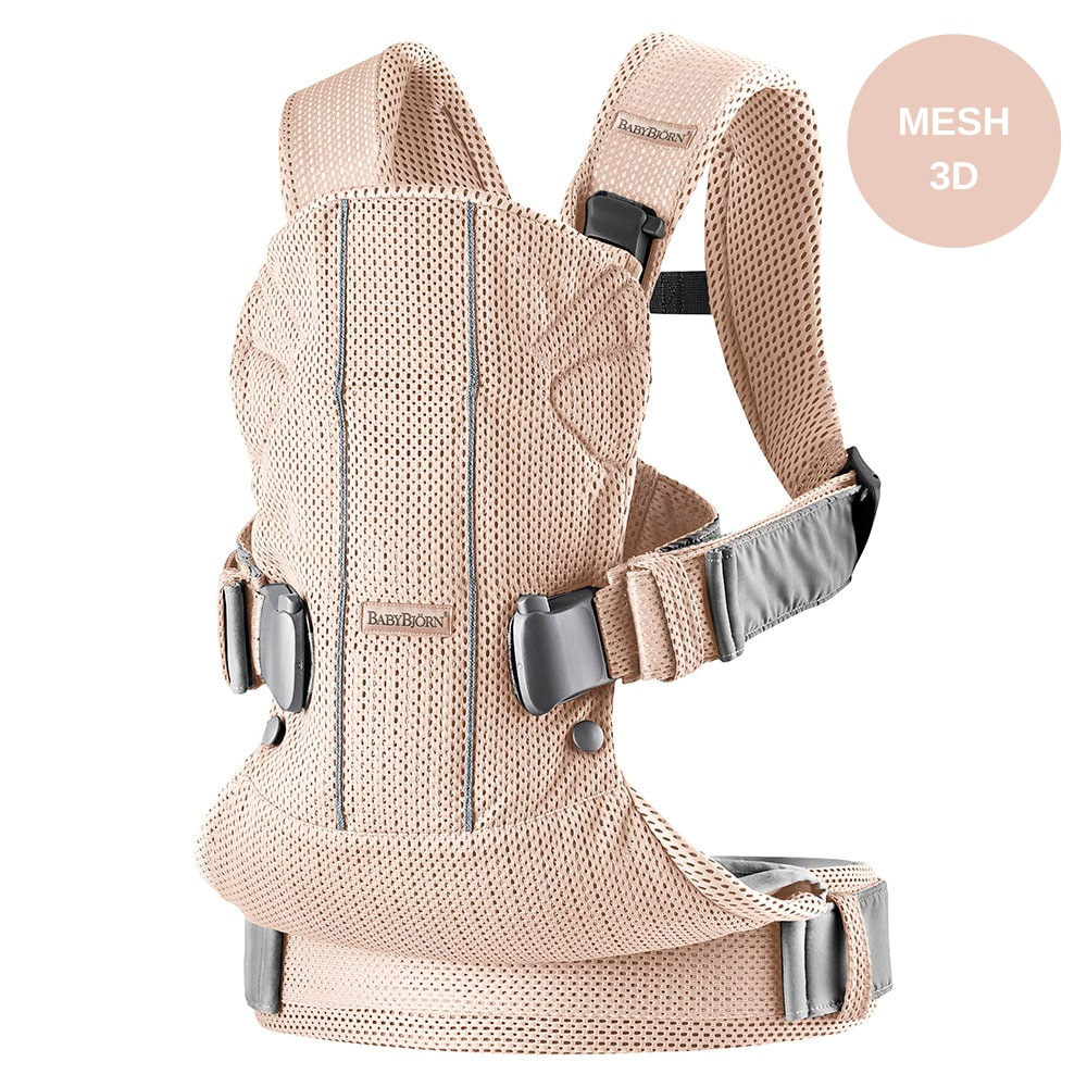 Porte Bebe One Air Rose Nacre Mesh 3d De Babybjorn Porte Bebe Ventral Aubert