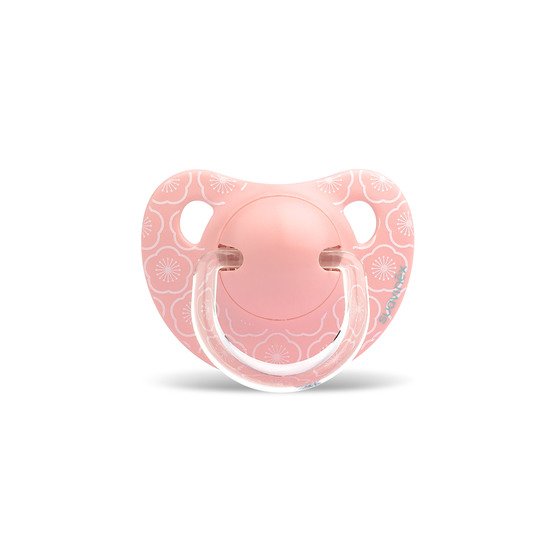 Sucette physiologique en silicone Fleurs Rose 0-6 mois de Suavinex