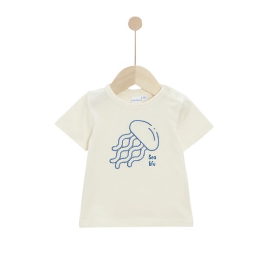 Tee-shirt Liberty and Sea Life Écru  de P'tit Bisou Petit Prix