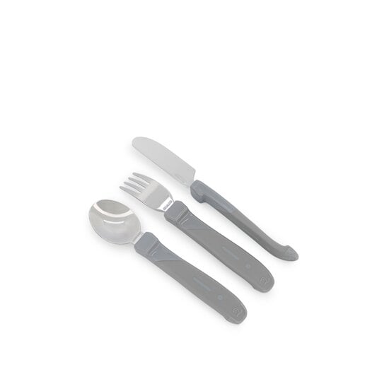 Lot de 3 couverts d'apprentissage acier inoxydable Gris 12 mois + de Twistshake