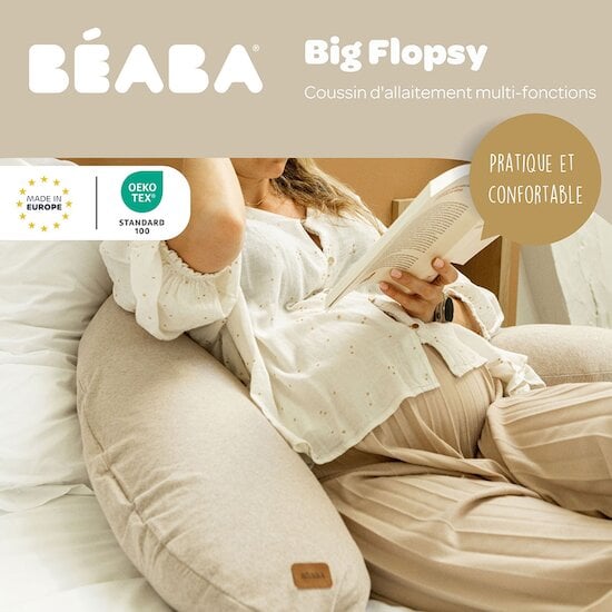 Coussin d'allaitement Big Flopsy™ jersey de coton Argile  de Béaba